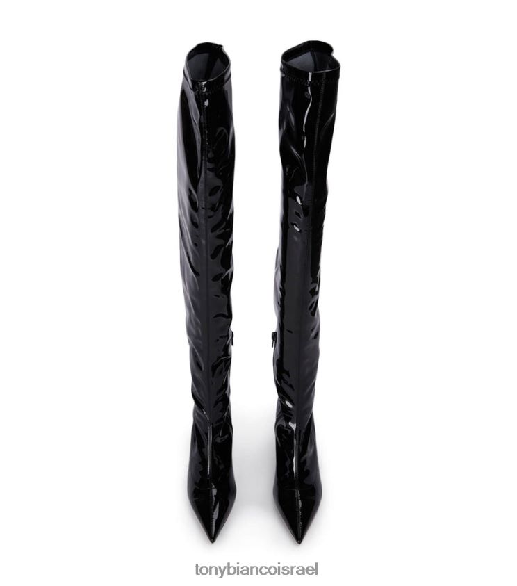 מגפיים בגובה הברך | נשים פטנט מתיחה שחור Tony Bianco מגפיים ארוכים של דוג\ה 8BNR8T571